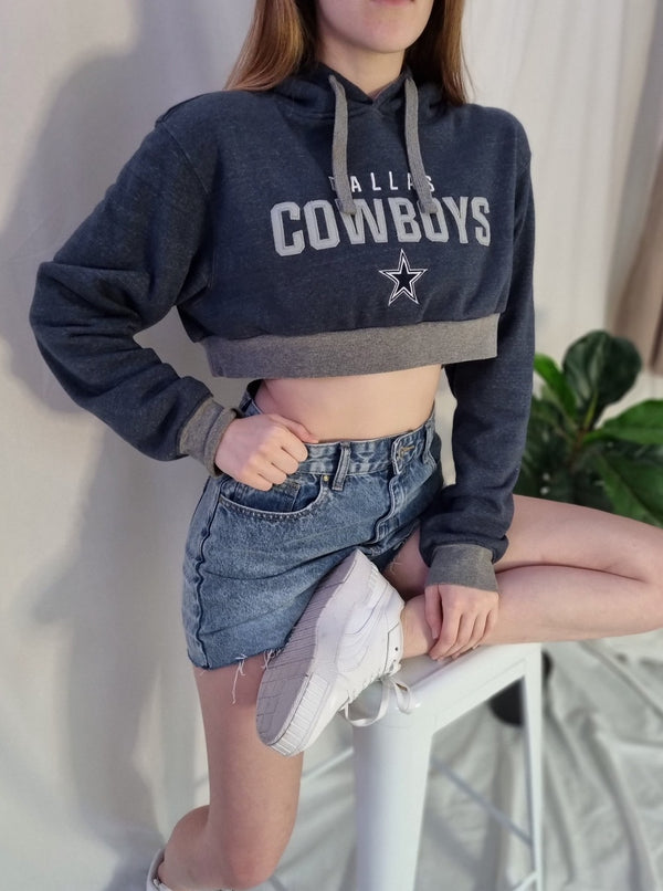 Vintage Dallas Cowboys Crop Hoodie - Claire de Lunar